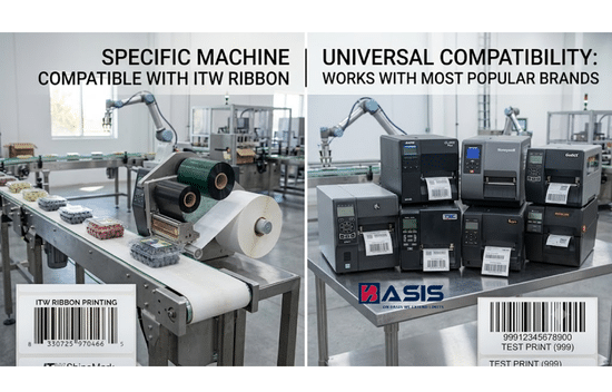 Máy in mã vạch tương thích với ribbon ITW