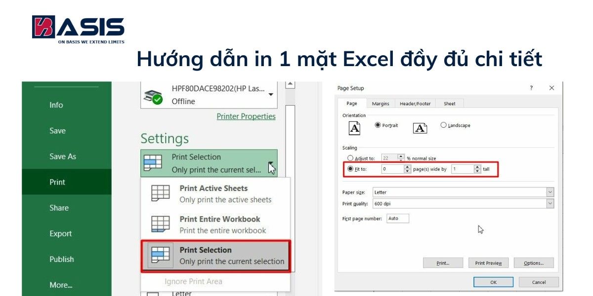 Hướng dẫn in 1 mặt Excel đầy đủ chi tiết